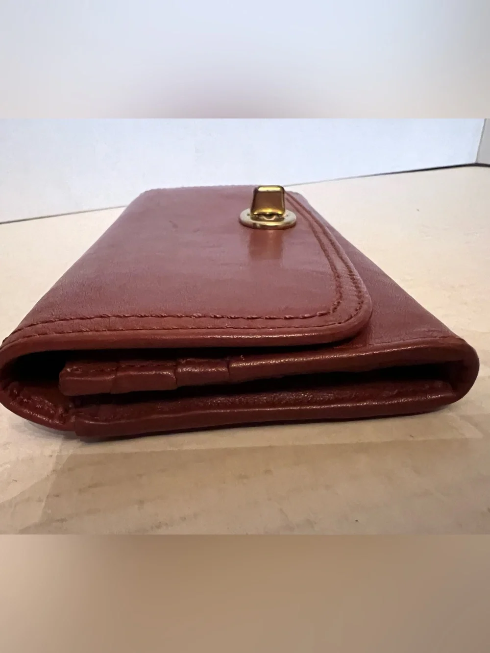 Coach Vintage Cognac Leather turn lock Wallet Excellent Condition